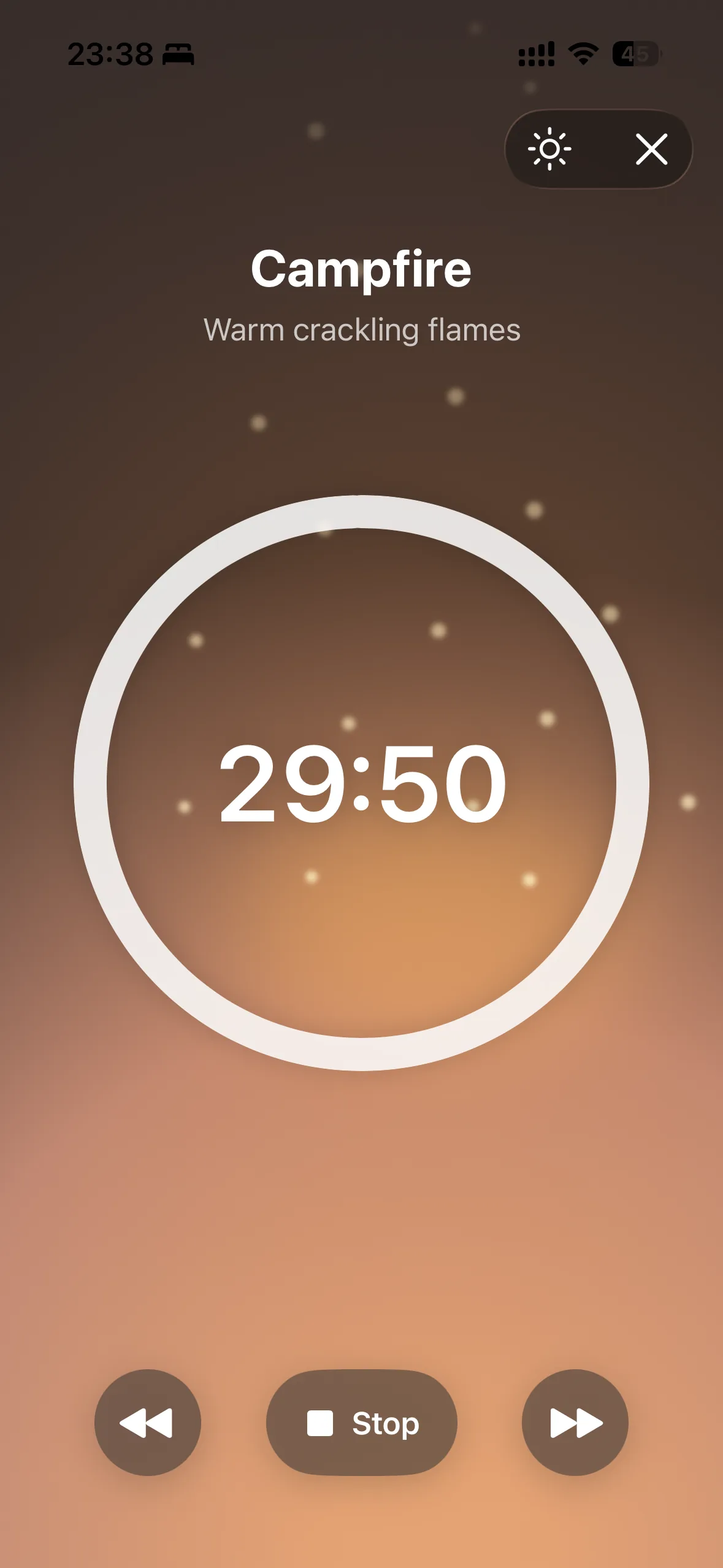 篝火助眠界面